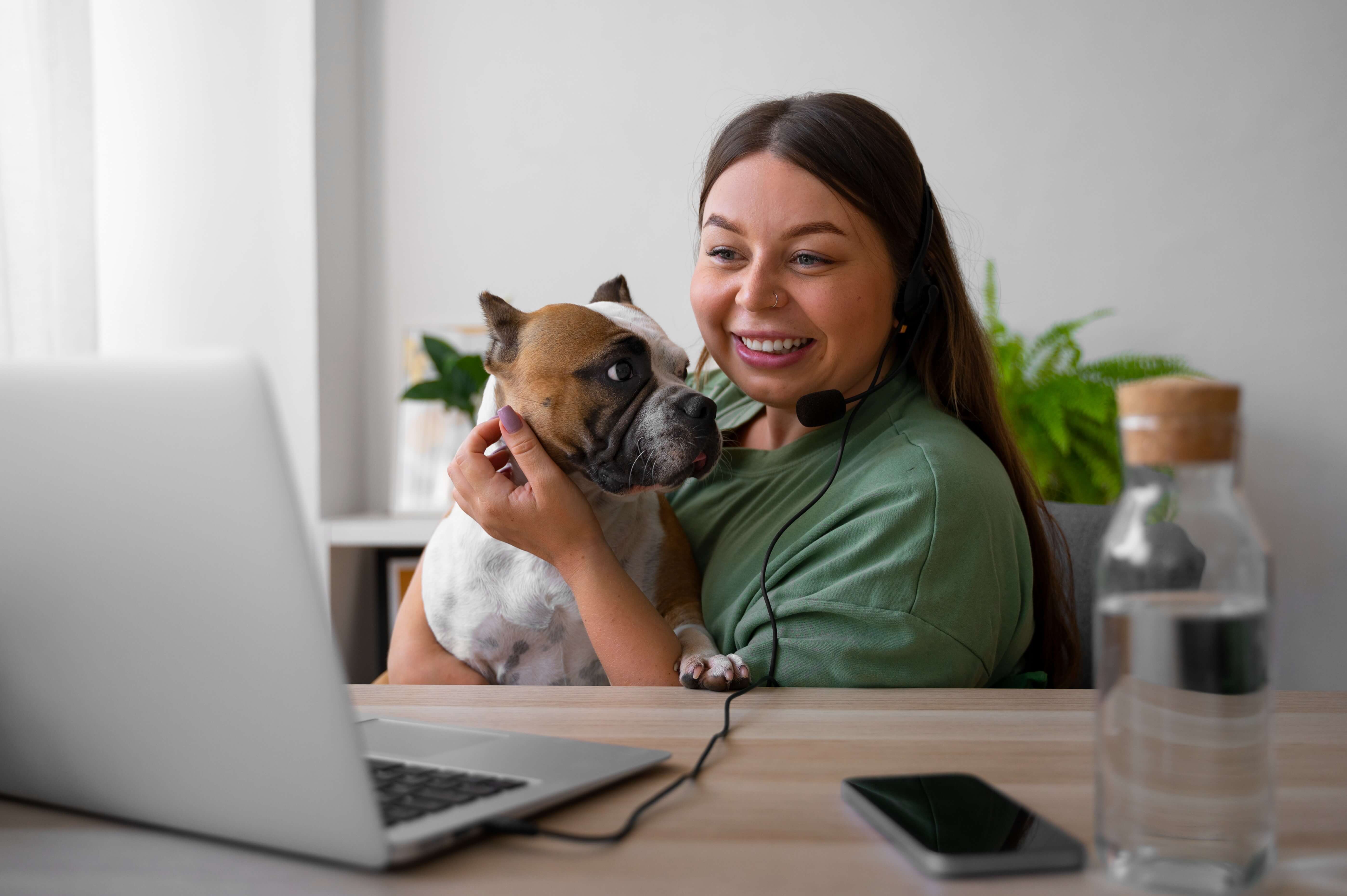 Pet daycare owner working with PetExec software